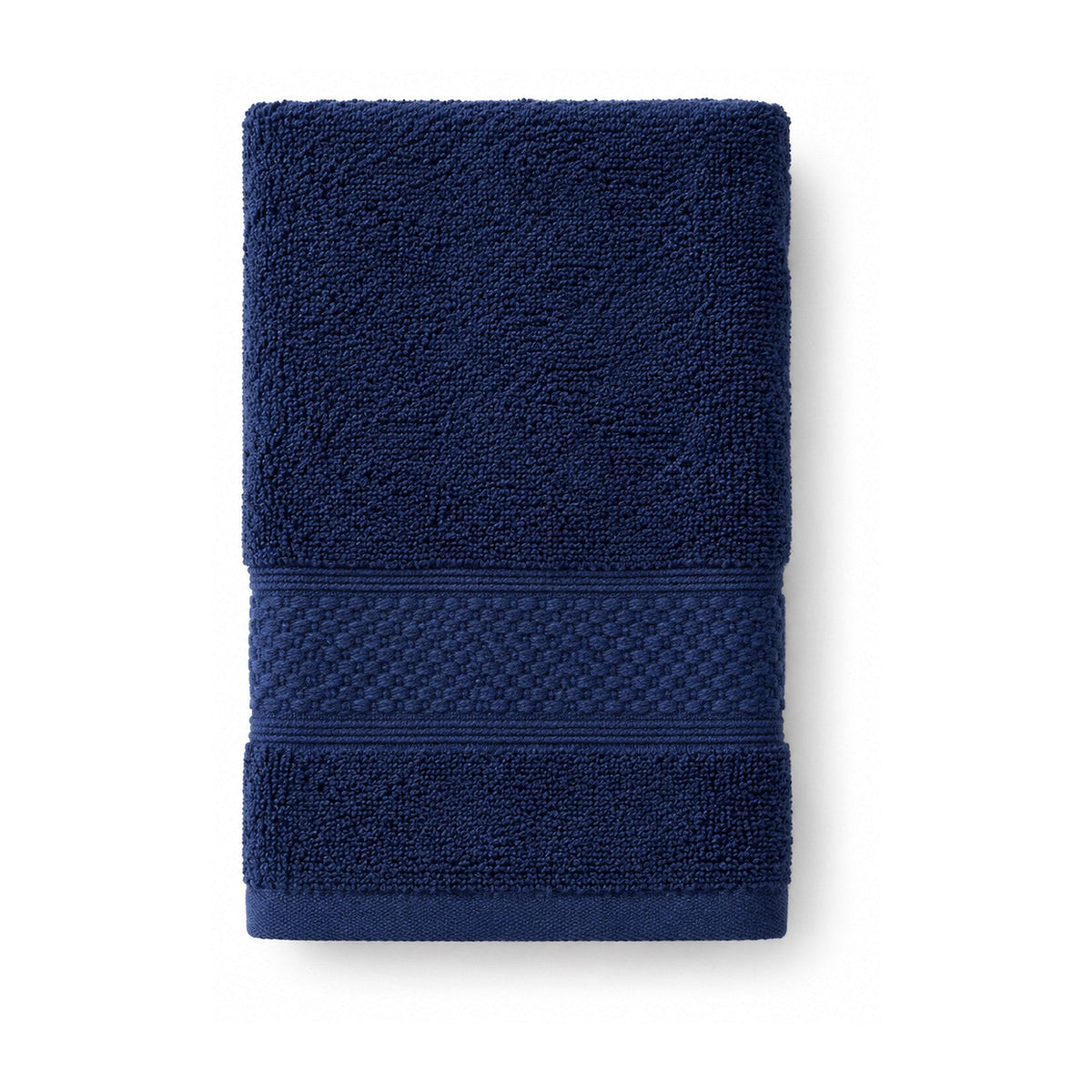 Navy blue textured terry towel for hotel, spa and bathroom collections