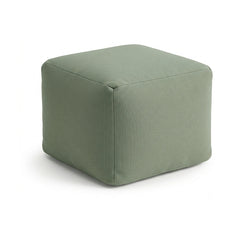 Olive sage fabric cube pouf by Primeval