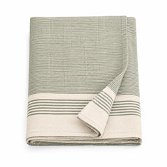 Sage green and cream handloom striped cotton hammam towel 90x180 cm for resort and spa buyers