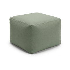 Sage green fabric cube pouf by Primeval