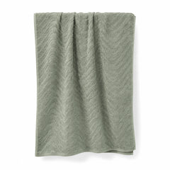 Sage green raised wave textured cotton terry bath towel 70x140 cm for wellness and spa buyers
