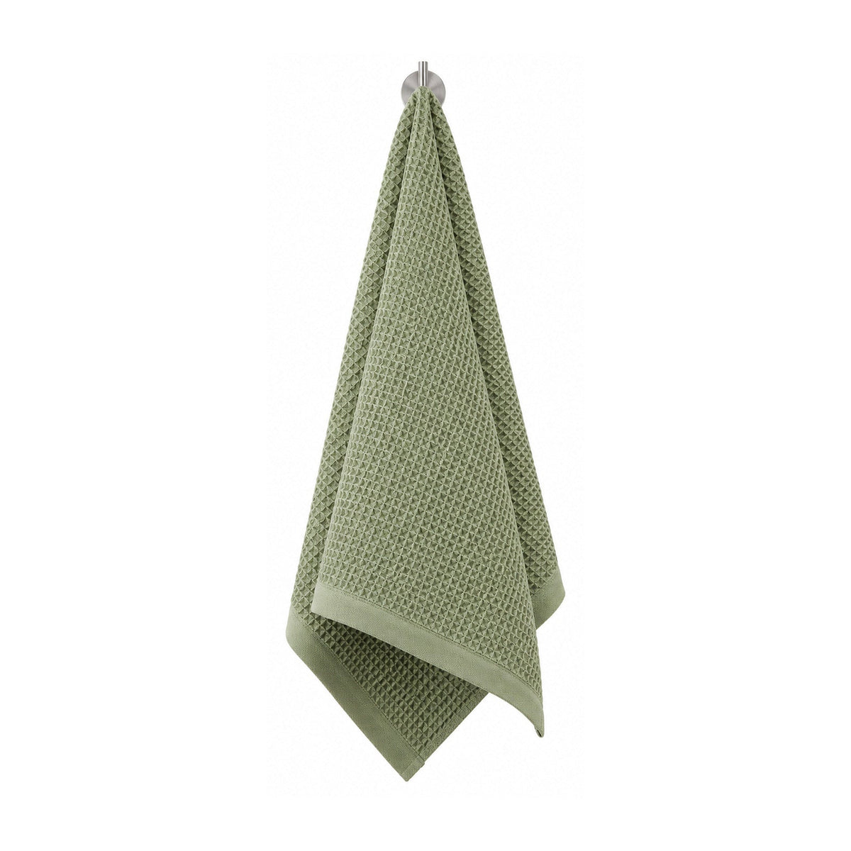 Sage green waffle towel for natural spa, bath and hospitality collections