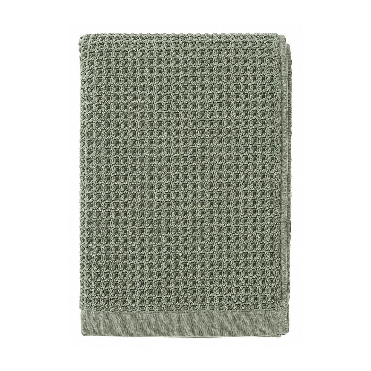 Sage waffle textured towel for calm modern bathroom and spa collections