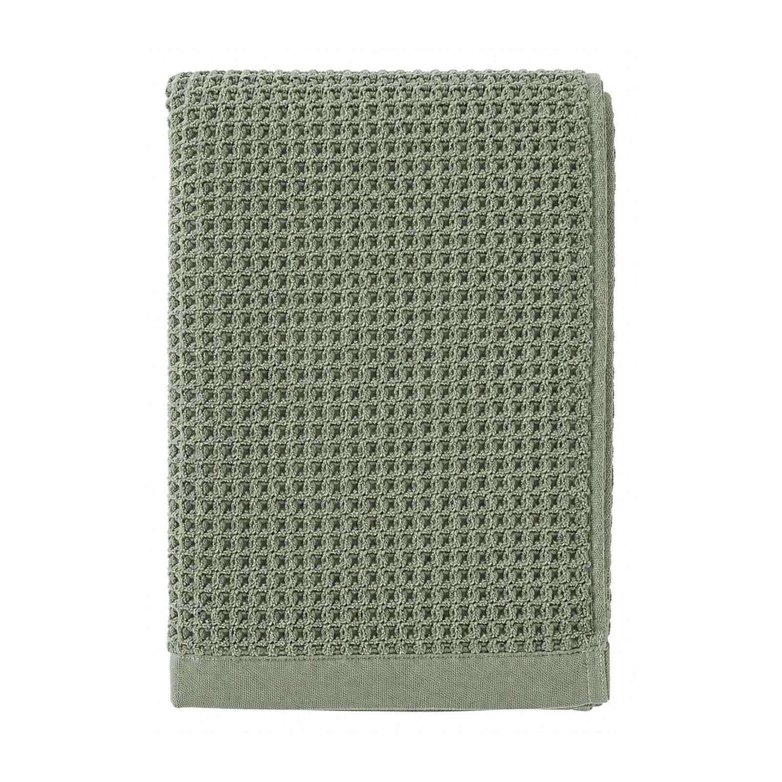 Sage waffle textured towel for calm modern bathroom and spa collections
