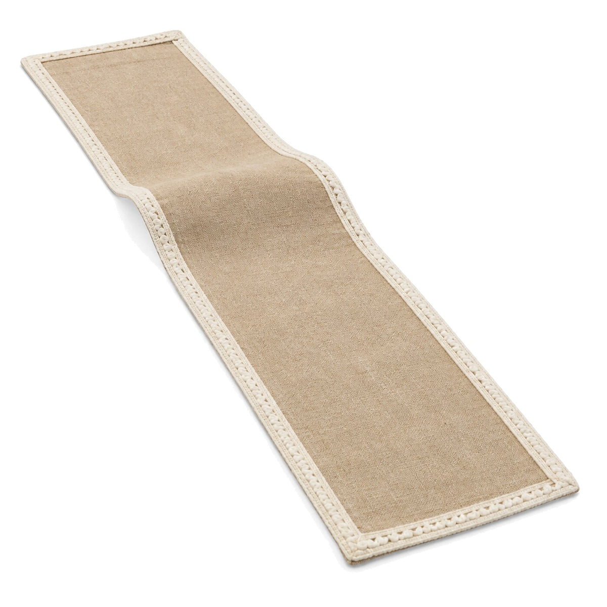 Sand Off White Raised Border Table Runner | Primeval
