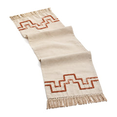 Oatmeal Rust Chain Stitch Table Runner | Primeval