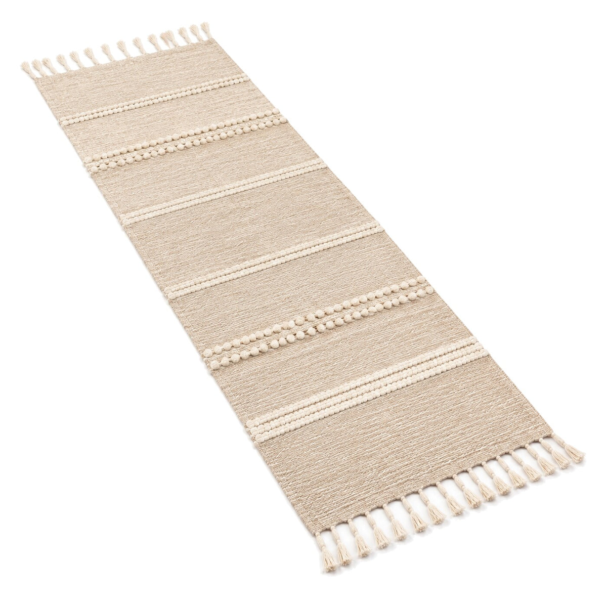 Beige Cream Sculpted Lines Table Runner | Primeval