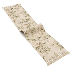 Beige Olive Leaf Floral Table Runner | Primeval