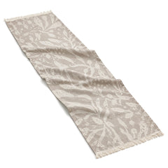 Greige Ivory Organic Print Table Runner | Primeval