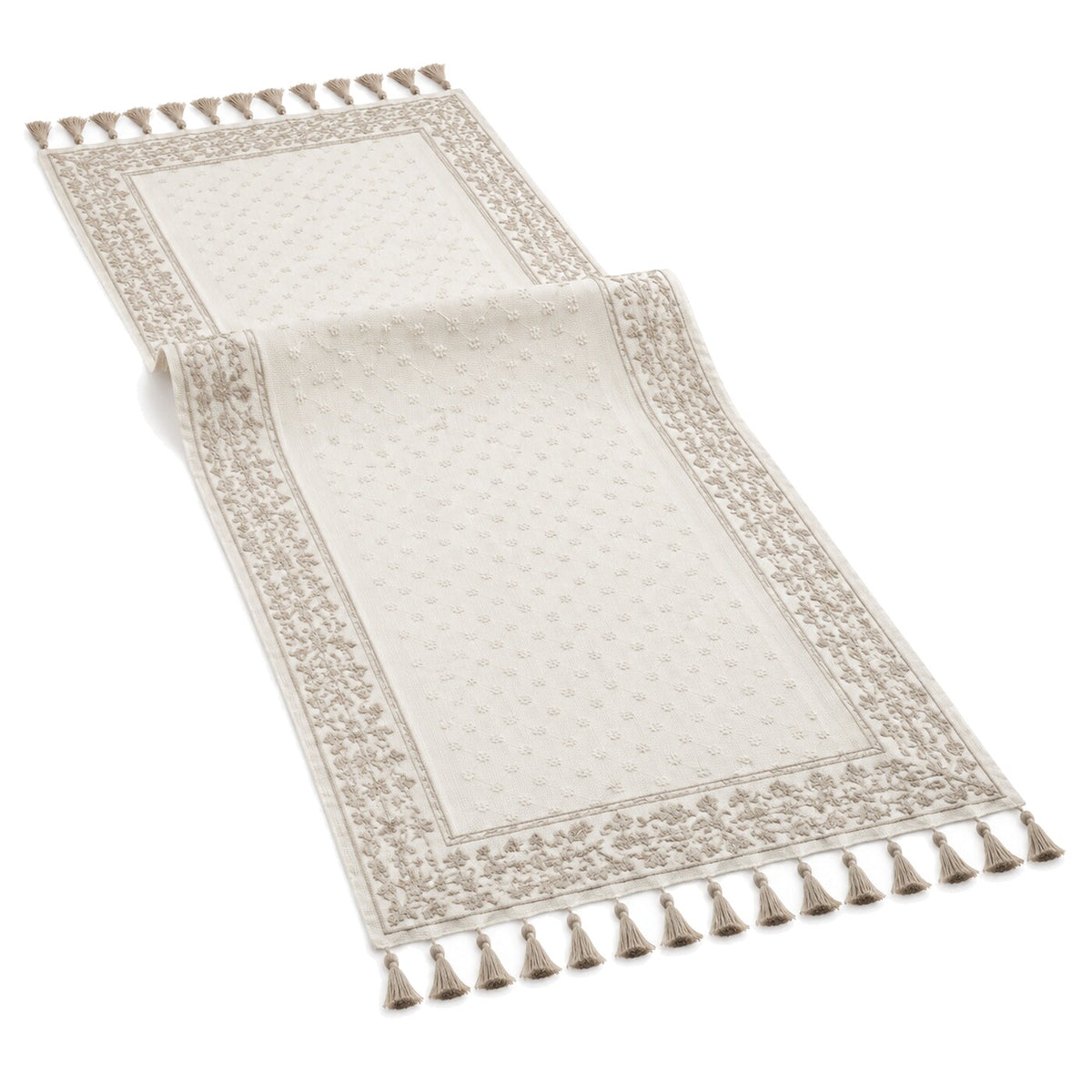 Ivory Taupe Statement Border Table Runner | Primeval