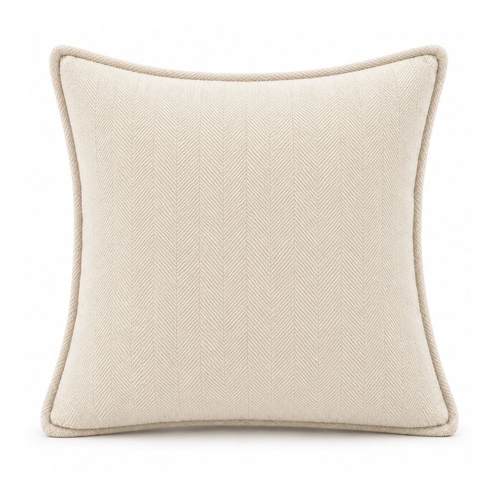 Ivory Piped Chenille Cushion Cover – 45 × 45 cm