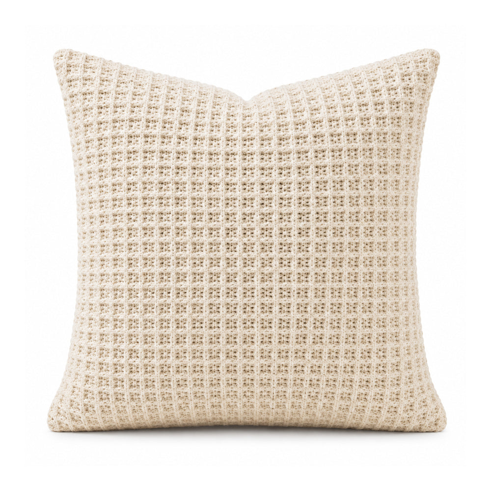 Natural Ivory Waffle Knit Cushion Cover – 45 × 45 cm