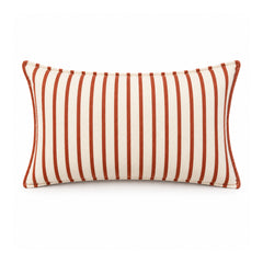 Ivory and warm rust Rust Pinstripe Lumbar Cushion Cover – 35 × 50 cm; repeating vertical fine rust pinstripe design, catalogue-based product visualization