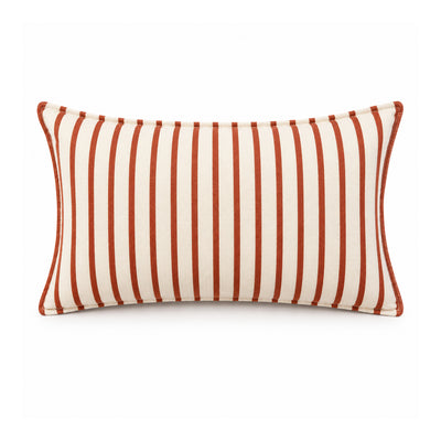 Rust Pinstripe Lumbar Cushion Cover – 35 × 50 cm