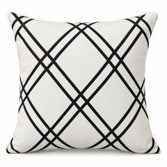 Black & White Geometric Diamond Lattice Cushion Cover – Modern Decorative Accent Pillow, 45 x 45 cm
