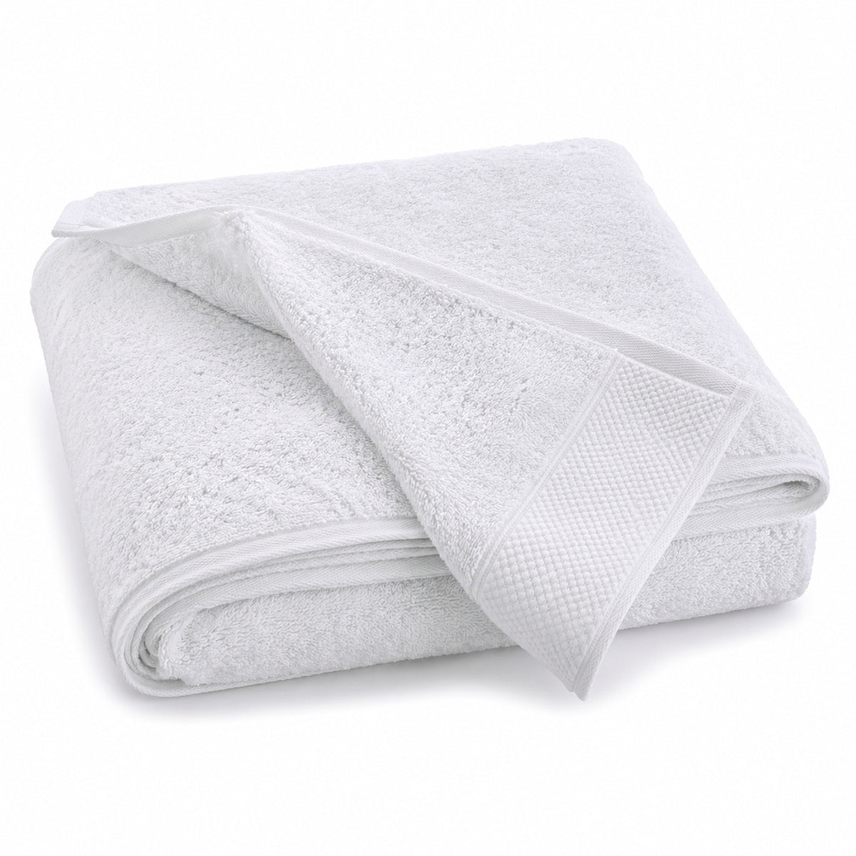 White classic cotton terry bath towel 70x140 cm with woven border