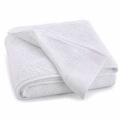 White classic cotton terry bath towel 70x140 cm with woven border