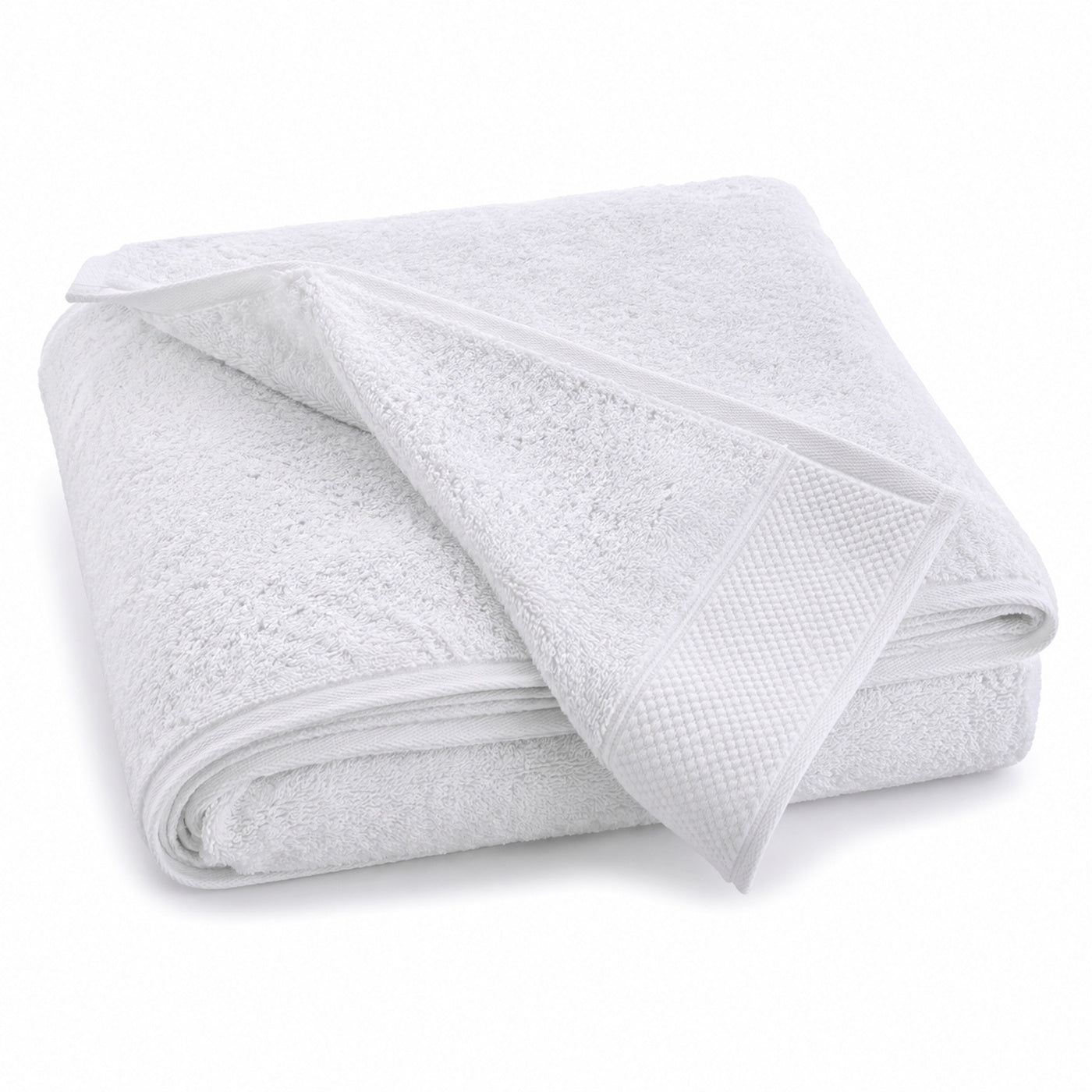 White classic cotton terry bath towel 70x140 cm with woven border