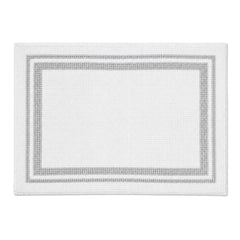 White and grey double frame bath mat for modern bathroom decor - Primeval