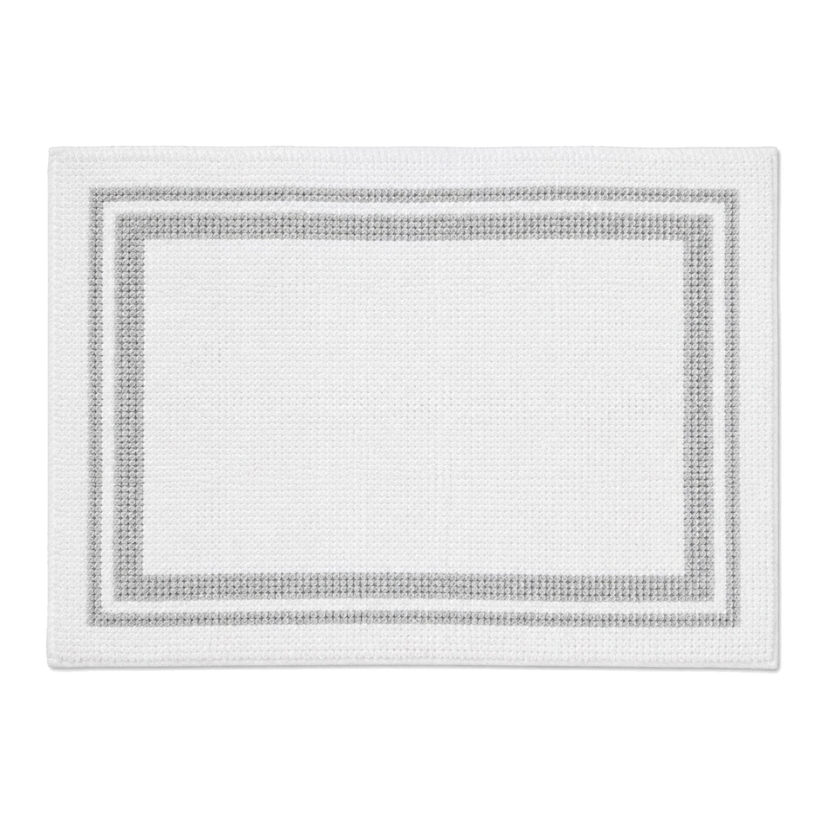 White and grey double frame bath mat for modern bathroom decor - Primeval