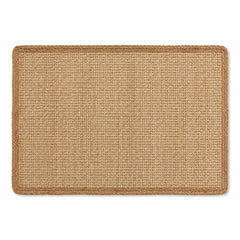 Rectangular natural jute woven placemat with raised border in warm beige by Primeval