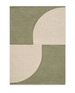 Sage green and cream contemporary tufted area rug for wholesale sourcing from India
