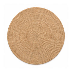 Sand toned concentric round jute rug for wholesale home decor buyers