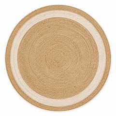 Soft beige natural round jute rug for wholesale home furnishing buyers