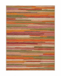 Sunset multicolor linear stripe contemporary area rug for wholesale sourcing from India