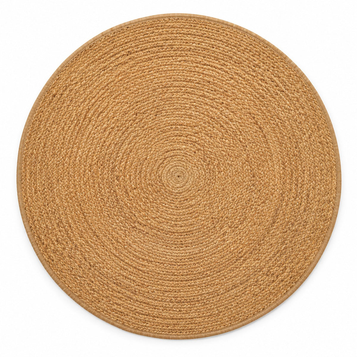 Warm honey natural round jute rug for wholesale and private label buyers